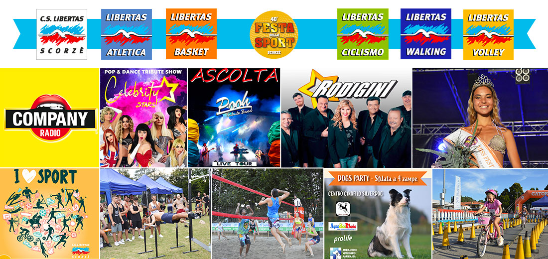 Festa dello Sport a Scorzè: locandine di eventi e sport della 40° edizione!